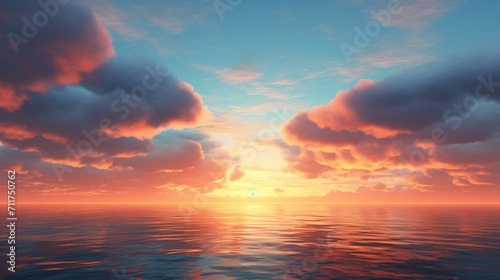 A breathtaking sunrise over a calm ocean