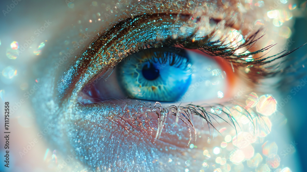 Close up of colorful human eye. Close up of colorful human eye.
