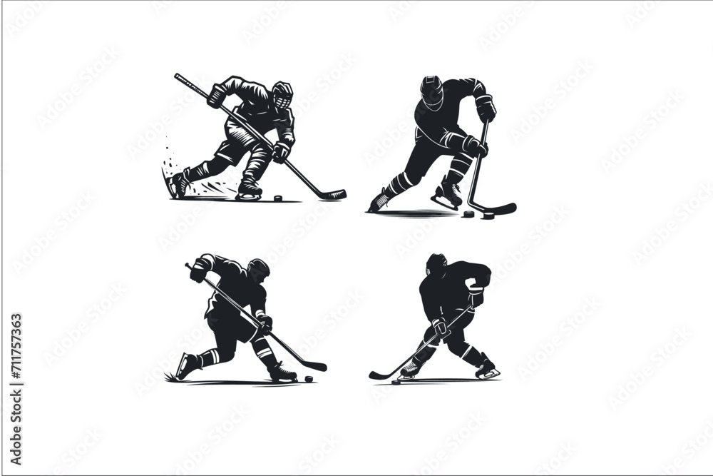 Obraz premium Hockey Craft Pro: Exclusive Hockey Player Vector Bundle