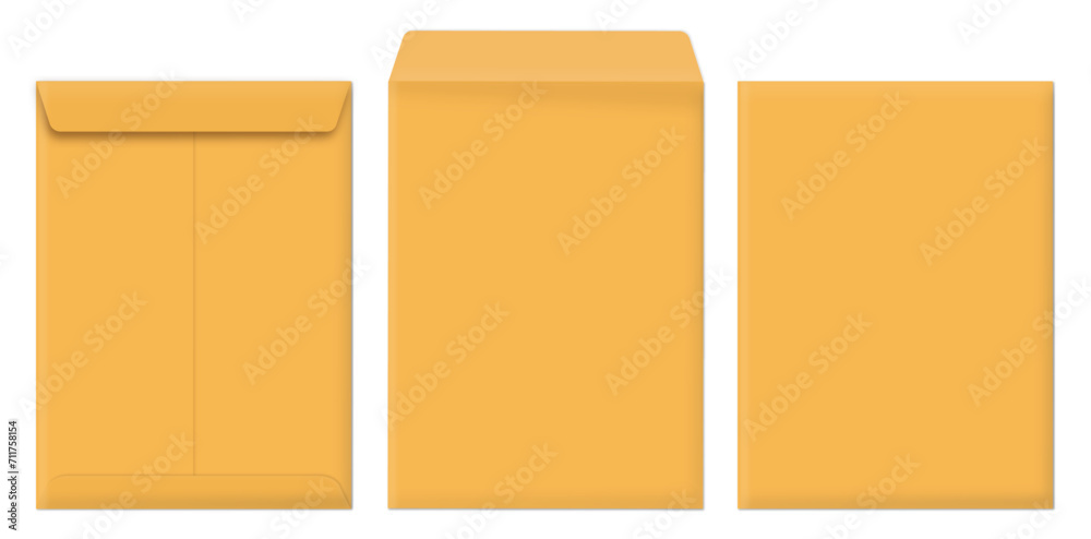 realistic yellow office manila envelope over gray background document folder realistic yellow office manila envelope over gray background document folder