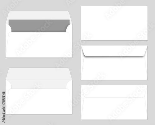 vector envelope business mail realistic white over gray background