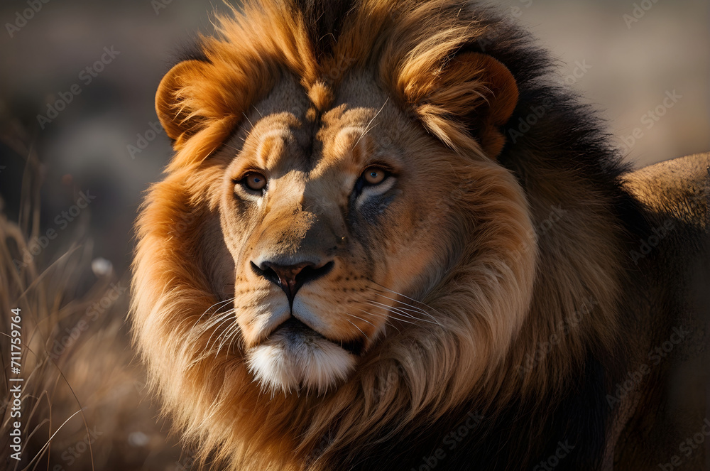 A Majestic Lion. Wildlife scenery. Animal Kingdom