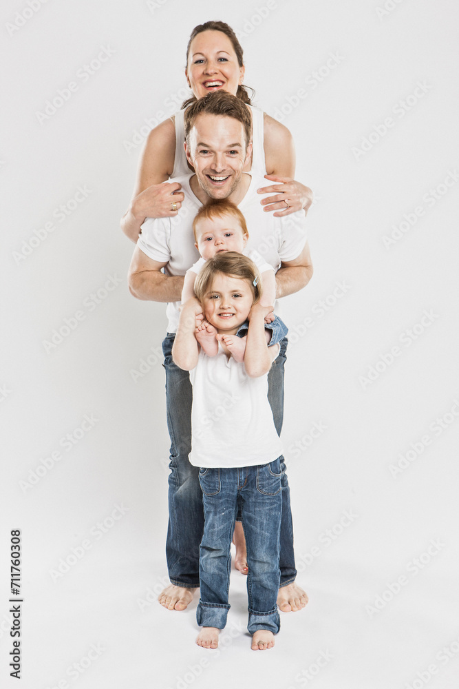 portrait of a happy family with their children portrait of a happy family with their children