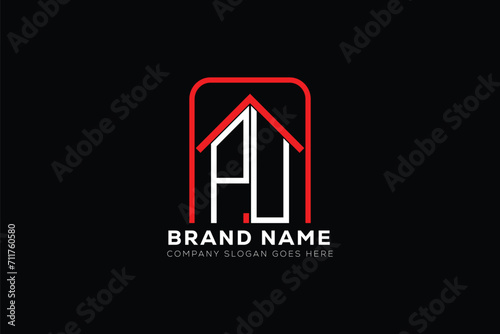 PU letter creative real estate vector logo design . PU creative initials letter logo concept. PU house sheap logo