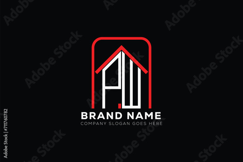 PW letter creative real estate vector logo design . PW creative initials letter logo concept. PW house sheap logo