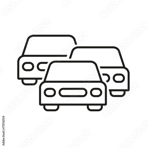 Traffic jam icon, isolated on white background, vector illustration