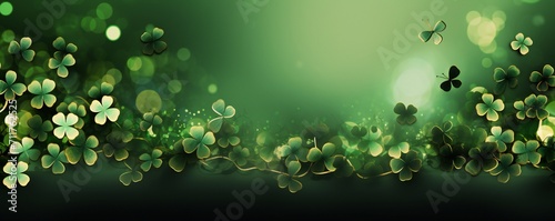 Saint Patrick's Day background with empty copy space Generative Ai
