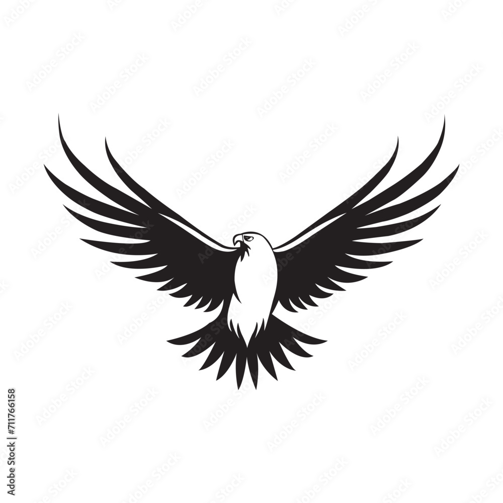 Obraz premium Flying eagle with wings. Eagle logo. Bird flying silhouette. bird fly