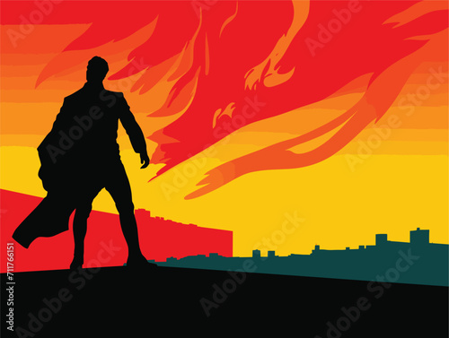 bullfighting man with red background