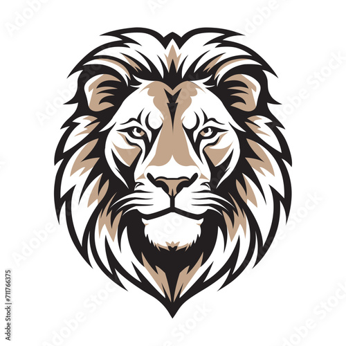 Lion head tattoo logo symbol. Face of a lion