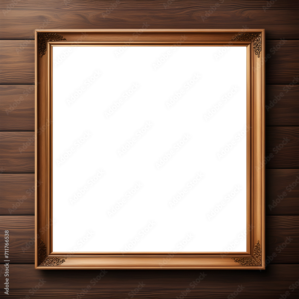 wooden frame. Generate AI. wooden frame. Generate AI.