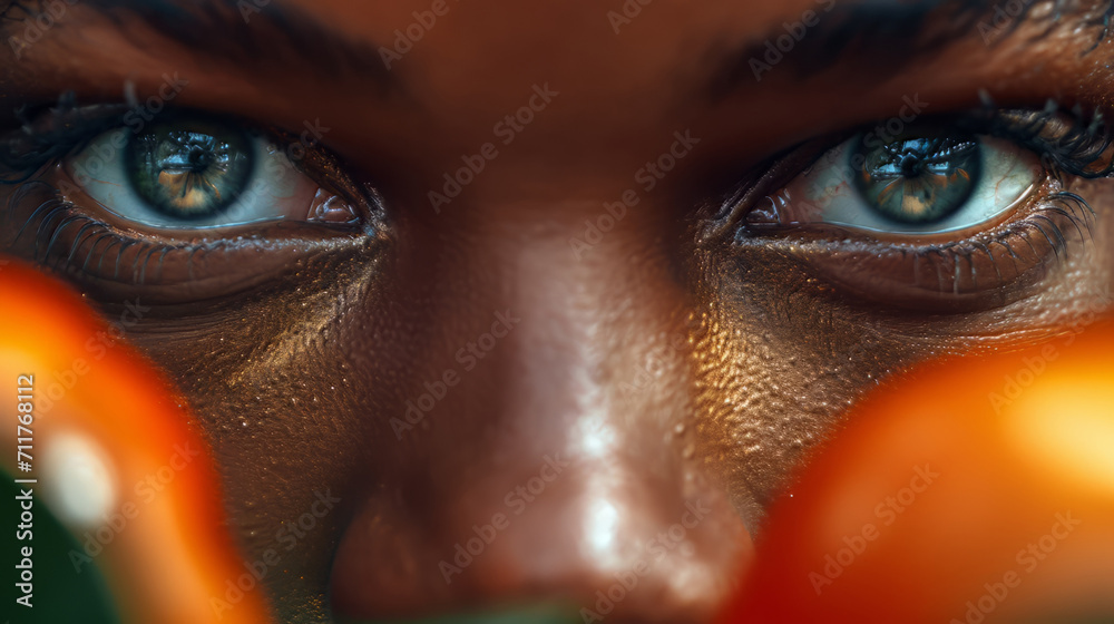 close up portrait of a person with an eye
