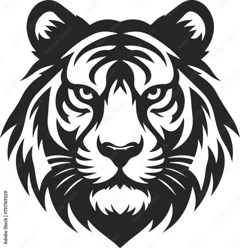 Beautiful Tiger Head Vector Illustration