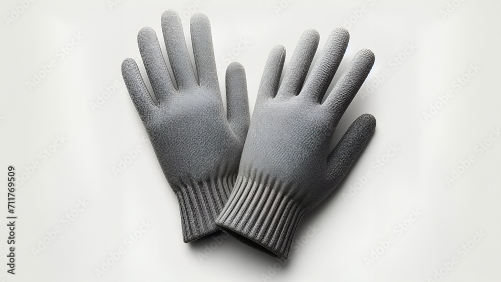 Thick gloves on white background