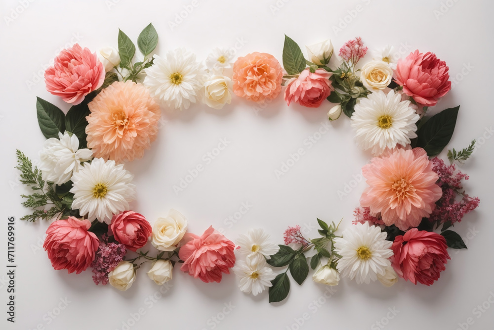 circle shaped wreath of flowers	