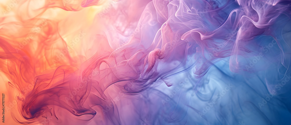 An intricate dance of color and texture emerges from the canvas as the smoke's ethereal swirls and wisps are captured in a mesmerizing abstract painting