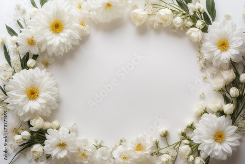 frame of white flowers