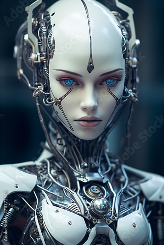 portrait of a female futuristic robot