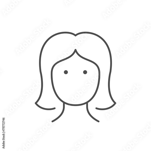 Young woman line outline icon