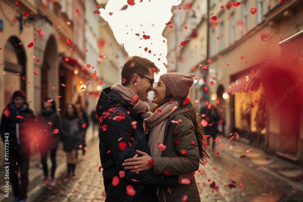 People in love celebrating valentines day for the day of love pragma - obrazy, fototapety, plakaty 
