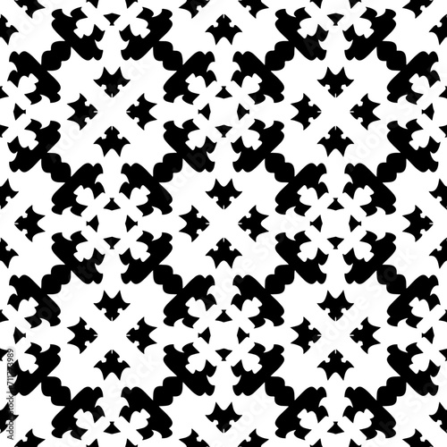 Black figures on a whire background. Seamless texture for fashion  textile design   on wall paper  wrapping paper  fabrics and home decor. Simple repeat pattern.