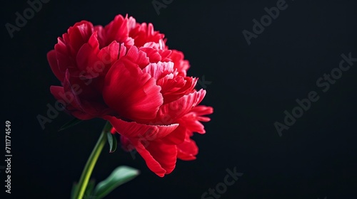 Timelapse of red peony flower blooming on black background, close-up. Valentine's Day concept. Mother's day, Holiday, Love, birthday background design. 4K UHD video timelapse   