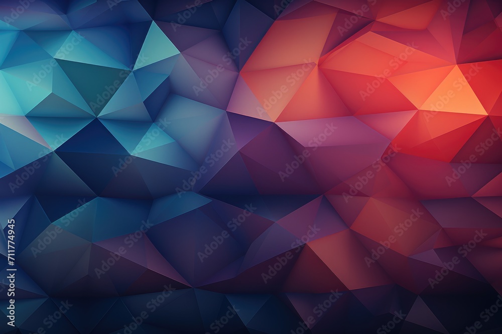 A visually striking abstract background featuring an array of vibrant triangles in different colors, geometric abstract background, AI Generated