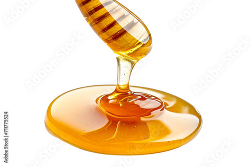 Art of Drizzling Honey Isolated on a Transparent Background