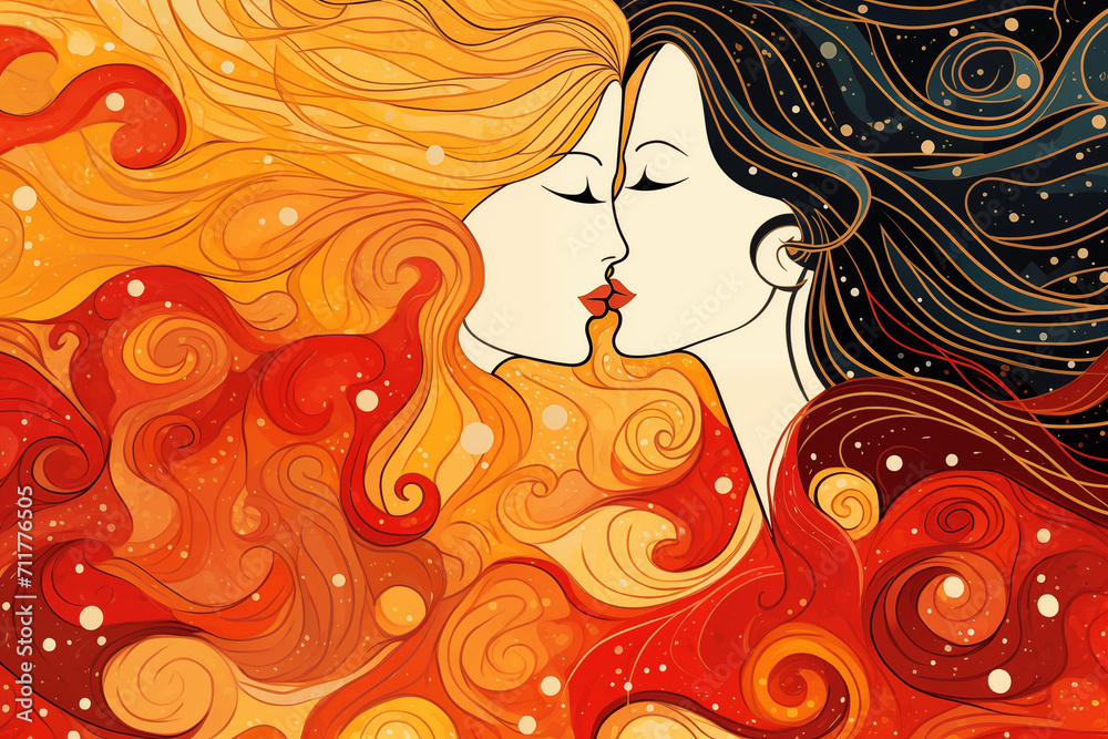 Abstract Embrace: Artistic Hand-Drawn Raster Seamless Design Abstract Embrace: Artistic Hand-Drawn Raster Seamless Design