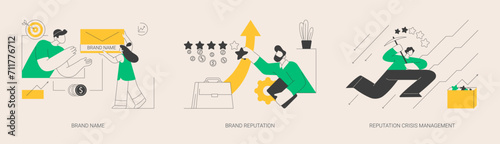 Brand public relations abstract concept vector illustrations.