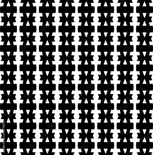 Abstract black figures on a whire background. Seamless texture for fashion, textile design, on wall paper, wrapping paper, fabrics and home decor. Simple repeat pattern.