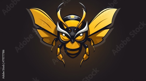 Bee mascot logo background AI generated image photo