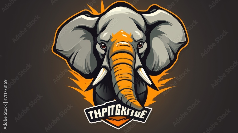 Fototapeta premium Elephant mascot logo background AI generated image
