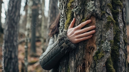 person hugging a tree generative ai