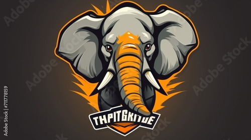 Elephant mascot logo background AI generated image photo