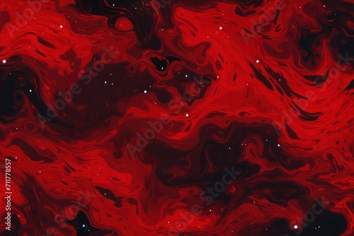 Red magic starry night. Seamless vector pattern with stars texture marble