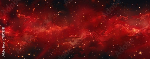 Red magic starry night. Seamless vector pattern with stars texture marble