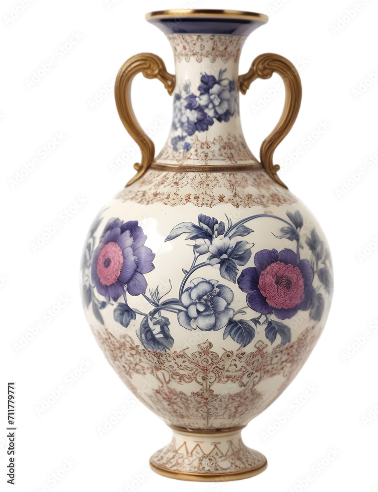 antique vase on transparent background

