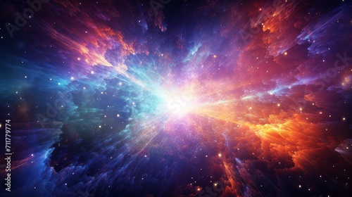 Cosmic explosion colorful gases energy