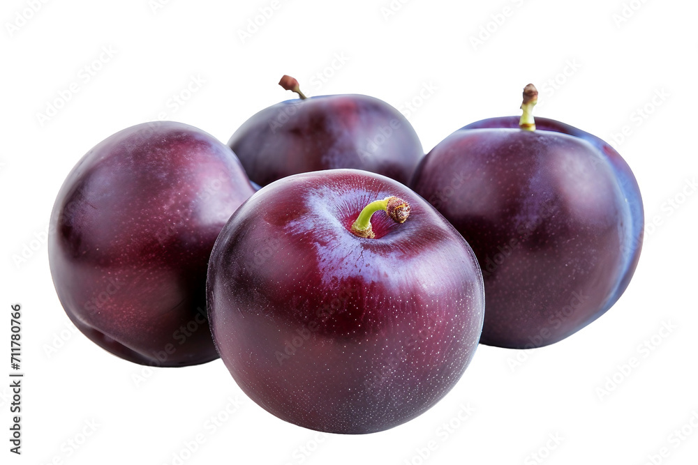 Plums Isolated on a Transparent Background