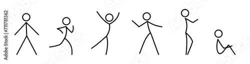 man standing icon, people illustration, set of human silhouettes