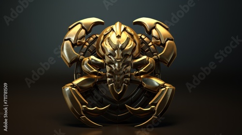 3d gold scorpion mascot logo background AI generated image