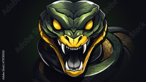 Viper snake mascot logo background AI generated image photo