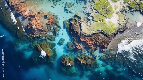 Ocean and land seen from above