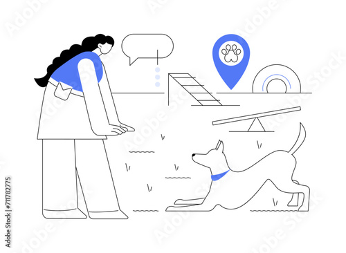 Professional pet training isolated cartoon vector illustrations.