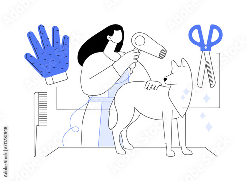 Pet grooming service isolated cartoon vector illustrations.