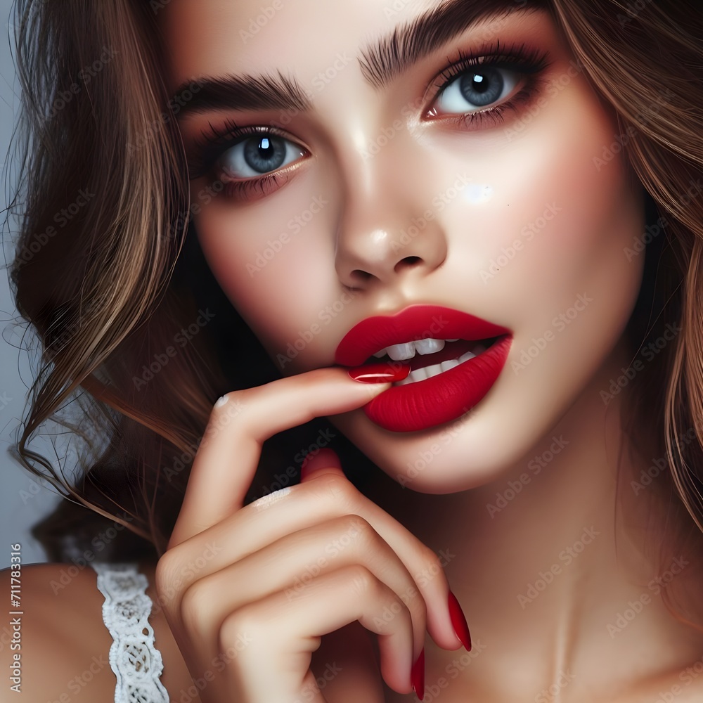 portrait of a woman with lips portrait of a woman with lips