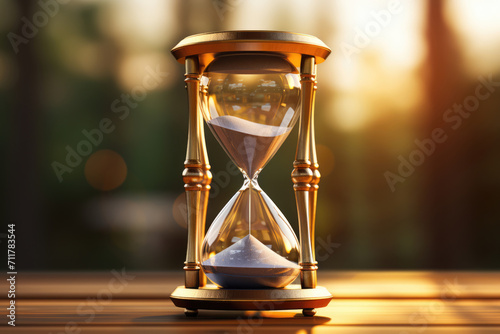 Hourglass, sand timer, business deadline concept