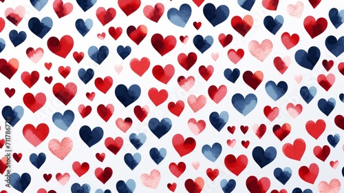 Lot of hearts on a white background
