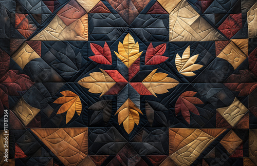 native american quilted blanket with colorful patterns and shapes